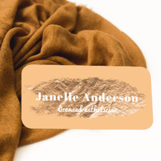 Moderne, einfache Orange Imitate Gold Fossil Beruf Namensschild