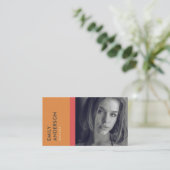 MODERNE EINFACHE ORANGE RED PERSONAL FOTO IDENTITY VISITENKARTE (Stehend Vorderseite)