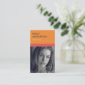 MODERNE EINFACHE ORANGE RED PERSONAL FOTO IDENTITY VISITENKARTE (Stehend Vorderseite)