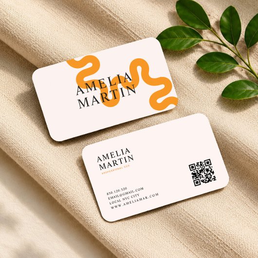 moderne einfache orange Touch Visitenkarte
