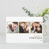 Moderne einfache Paare 3 Foto Collage Weihnachten (Stehend Vorderseite)