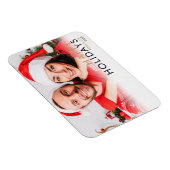 Moderne Einfache Paare Foto Weihnachtsfeiertag Magnet (Rechte Seite)