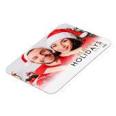 Moderne Einfache Paare Foto Weihnachtsfeiertag Magnet (Linke Seite)