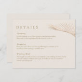 Moderne, einfache Palm-Blätter - Detailkarte Einladung (Vorne/Hinten)