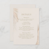 Moderne Einfache Palm Blätter Einschlusskarte Begleitkarte (Vorne/Hinten)