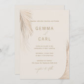 Moderne, einfache Palm-Blätter Hochzeitsfeiern Einladung (Vorne/Hinten)