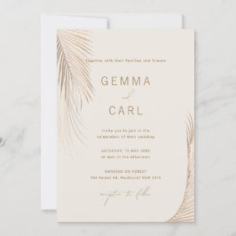 Moderne, einfache Palm-Blätter Hochzeitsfeiern Einladung