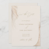 Moderne einfache Palm-Blätter Save the Date Einladung (Vorne/Hinten)