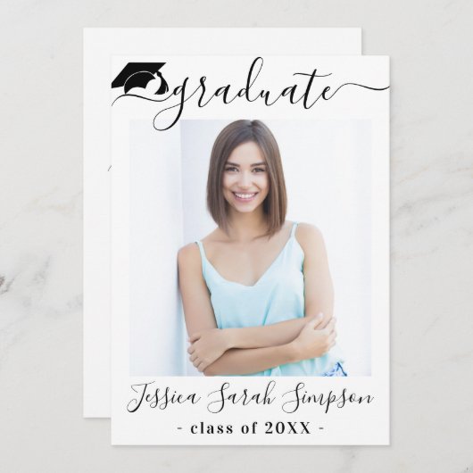 Moderne Einfache Partei für den Minimalistischen F Einladung (Vorne/Hinten)