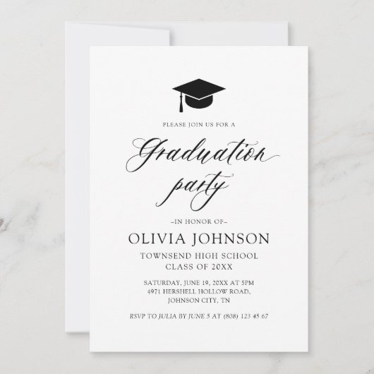 Moderne Einfache Partei für den Minimalistischen F Einladung (Vorderseite)