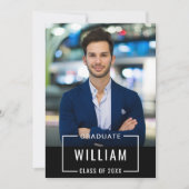 Moderne Einfache Partei für den Schwarz-weißen FOT Einladung (Vorderseite)