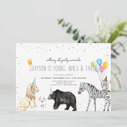 Moderne, einfache Party-Einladung (Stehend Vorderseite)