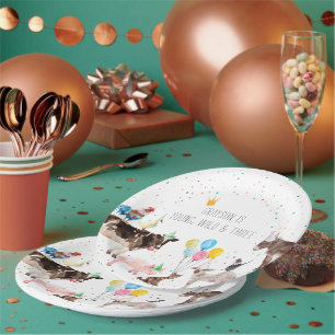 Moderne einfache Party-Farmtier-Wasserfarbe Pappteller