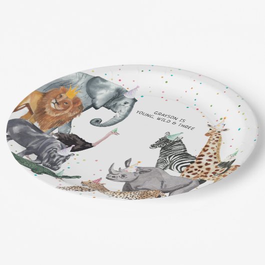 Moderne, einfache Party- und Aquarellplatte Pappteller (Schrägansicht)