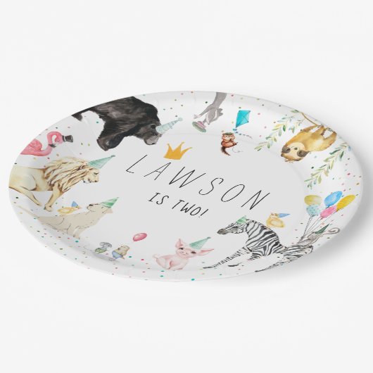 Moderne, einfache Party- und Aquarellplatte Pappteller (Schrägansicht)