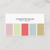 Moderne, einfache Pastell gestreift Räume Designer Visitenkarte (Vorderseite)