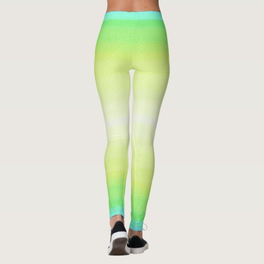 Moderne einfache Pastell Grün farbenfroh strahlend Leggings (Rückseite)