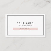 Moderne, einfache, pastellfarbene, rosa und schwar visitenkarte (Vorderseite)