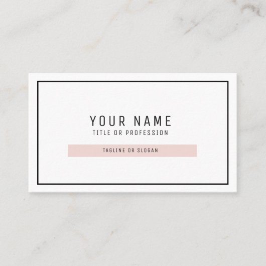 Moderne, einfache, pastellfarbene, rosa und schwar visitenkarte (Vorderseite)