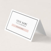 Moderne, einfache, pastellfarbene, rosa und schwar visitenkarten (Vorderseite)