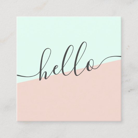 Moderne einfache Pastellminze erröten rosa girly Quadratische Visitenkarte (Vorderseite)