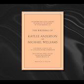 Moderne einfache Peach Fuzz Wedding Einladung