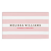 Moderne, einfache Pegelrosa und weiße Streifen Namenschild (Vorderseite)