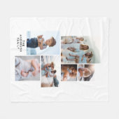 Moderne, einfache personalisierte Familie 5 Foto Fleecedecke (Vorderseite (Horizontal))