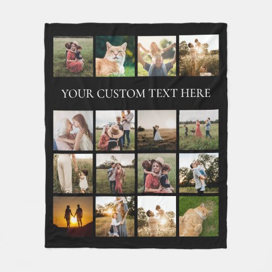 Moderne, einfache Personalisierte FotoCollage Fleecedecke (Vorderseite)