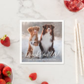 Moderne, einfache Personalisierte Hunde-Hochzeit f Serviette (Beispiel)