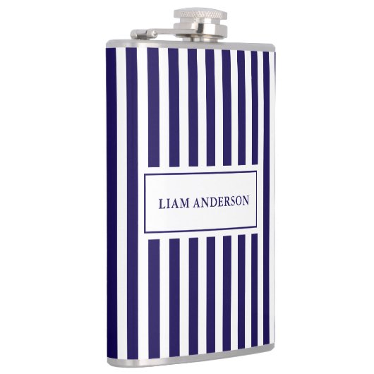 Moderne, einfache Personalisierte Marine mit verti Flachmann (Rechts)