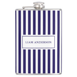 Moderne, einfache Personalisierte Marine mit verti Flachmann