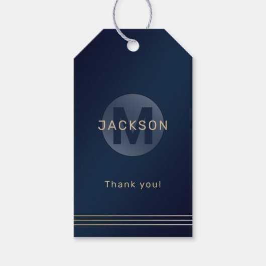 Moderne, einfache, personalisierte Monogramm-Gesch Geschenkanhänger (Vorderseite)