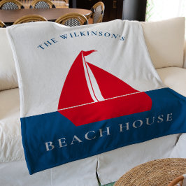 Moderne, einfache personalisierte nautische Zuhaus Fleecedecke