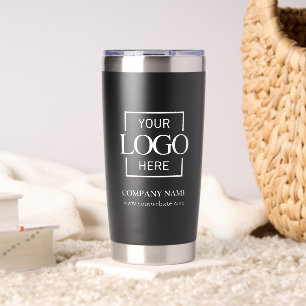 Moderne einfache personalisierte Unternehmenslogo- Thermobecher