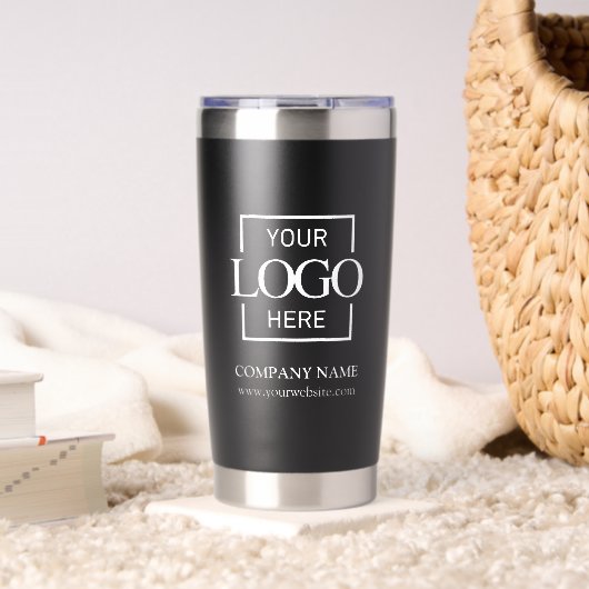 Moderne einfache personalisierte Unternehmenslogo- Thermobecher (Wohnzimmer (gedreht))