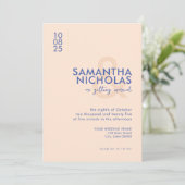 Moderne, einfache Pfirsichbläserei Einladung (Stehend Vorderseite)