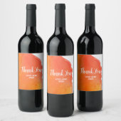 Moderne, einfache Pfirsichwasserfarbe Dank Geschen Weinetikett (Flaschen)