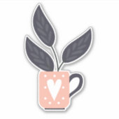 Moderne, einfache Pflanze Aufkleber (Vorderseite)