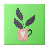 Moderne, einfache Pflanze Fliese (Vorderseite)