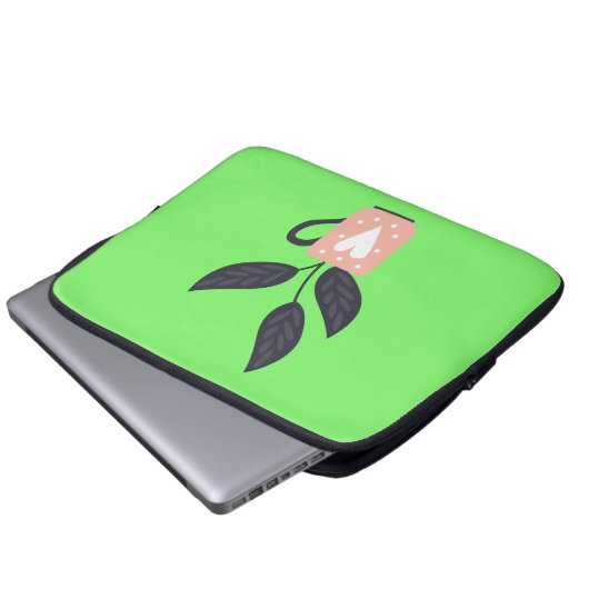 Moderne, einfache Pflanze Laptopschutzhülle (Vorne Knopf)