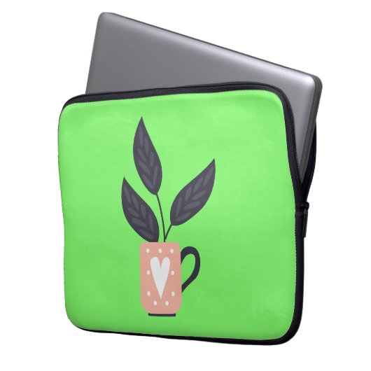 Moderne, einfache Pflanze Laptopschutzhülle (Vorderseite Links)
