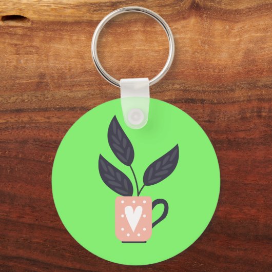 Moderne, einfache Pflanze Schlüsselanhänger (Vorderseite)