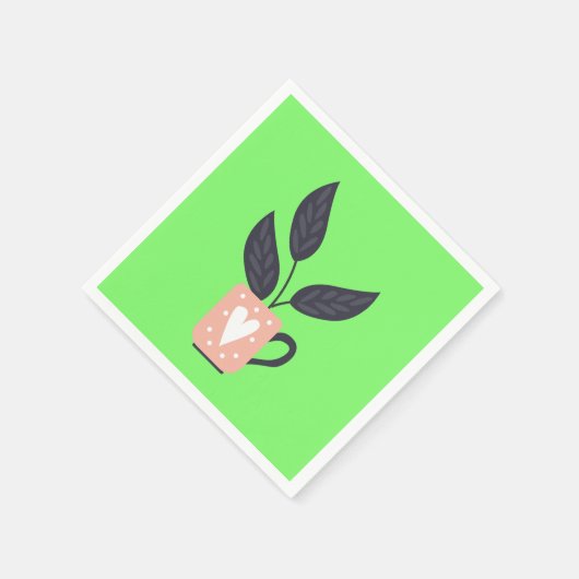 Moderne, einfache Pflanze Serviette (Ecke)