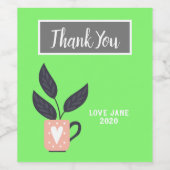 Moderne, einfache Pflanze Weinetikett (Einzelnes Label)