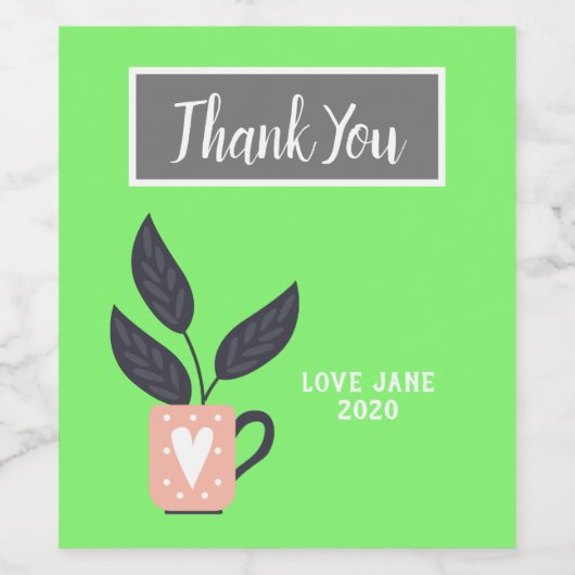 Moderne, einfache Pflanze Weinetikett (Einzelnes Label)