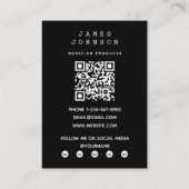 Moderne einfache Produzent Musician Fotografy Visitenkarte (Rückseite)