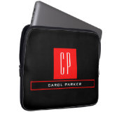 Moderne einfache professionelle Monogramm-Name Laptopschutzhülle (Vorne Rechts)