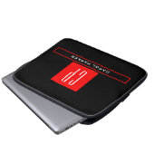 Moderne einfache professionelle Monogramm-Name Laptopschutzhülle (Vorne Knopf)