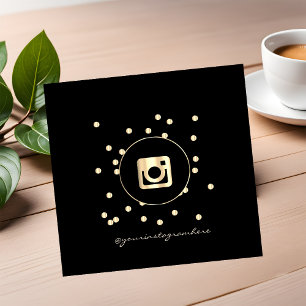 Moderne Einfache Professionelle, Punkte Gold Insta Quadratische Visitenkarte